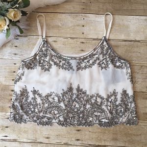 NWT Angie Beaded Crop Top Size Small